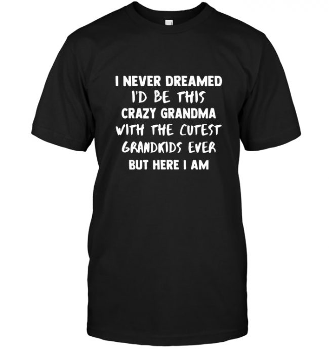 I Never Dreamed I'd Be This Crazy Grandma With The Cutest Grandkids Ever But Here I am Tee Shirt