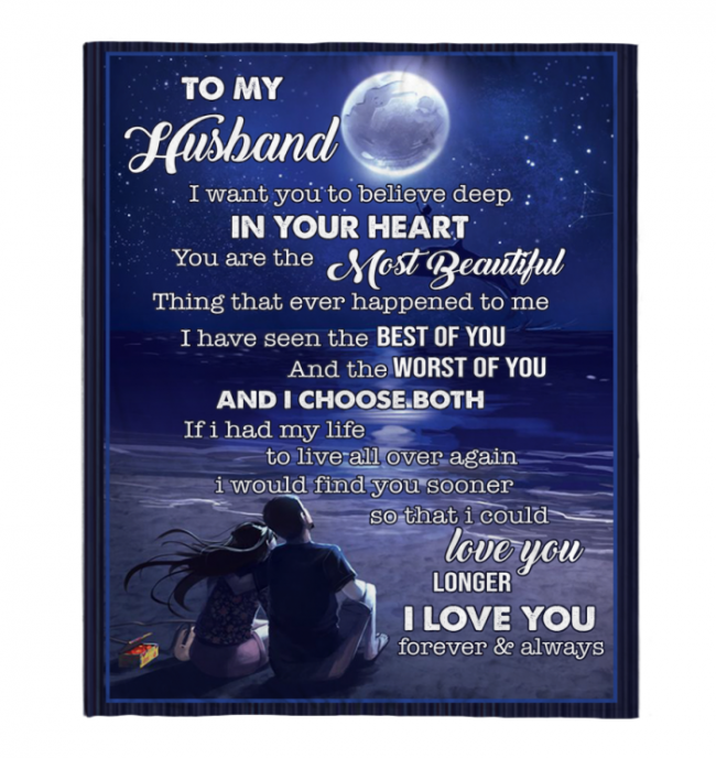 To My Husband I Want You To Believe Deep In You Heart Love Blankets Gift From Wife Black Plush Fleece Blanket