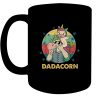 Dadacorn Dad And Baby Unicorn Vingtage Father's Day Gif Black Coffee Mug