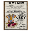 Navy To My Mom I Know It's Not Easy For A Woman To Raise A Child Son Gift For Mother Blanket
