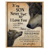 Never Forget That I Love You To MY Son Dad's Gift For Son Wolf Black Fleece Blanket