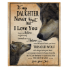 Never Forget That I Love You To My Daughter Dad's Gift For Daughter Wolf Black Fleece Blanket