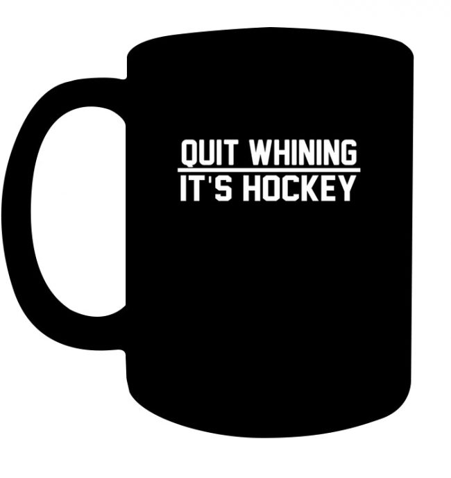 Quit Whining It’s Ice Hockey Shirt Funny Beer League Black Coffee Mug