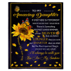 To My Amazing Daughter Blankets Gift From Mom You Are My Sunshine Sunflower Black Fleece Blanket