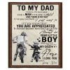 To My Dad I Know It's Not Easy For A Man To Raise A Child Blankets Gift From Son Biker Fathers Day Black Fleece Blanket