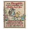 To My Daughter Daddy Loves You Braver Stronger Smarter Blankets Owl Gift From Dad Black Plush Fleece Blanket