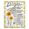 To My Daughter Sunflower You Are My Sunshine I Love You Blankets Gift From Dad White Plush Fleece Blanket