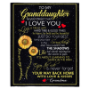 To My Granddaughter I Love You Are My Sunshine Sunflower Blankets Gift From Grandma Black Fleece Blanket