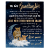 To My Granddaughter I Want You To Believe Deep In Your Heart Love Blankets Grandma Gift Lion Black Fleece Blanket