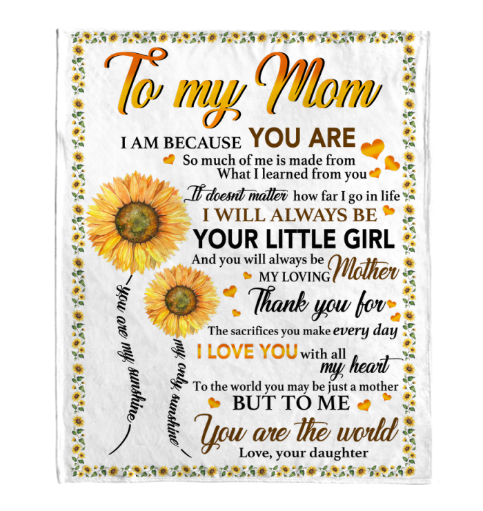Details about   To My Mom I Love You From Daughter Birthday Gift Mother's Day Fleece Blanket 