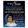 To My Son I Want You To Believe Deep In Your Heart Love Blankets Mom Gift For Son Black Fleece Blanket