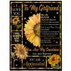 To My Girlfriend You Are My Sunshine Sunflower Braver Stronger Smarter Appreciated I Love You Funny Gift From Boyfriend Black Fleece Blanket