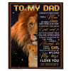 To My Dad Not Easy Man Raise Child You Appreciated I Love You Lion Fathers Day Gift From Daughter Black Fleece Blanket