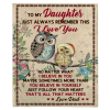 To My Daughter I Love Believe In You Blankets Owl Gift From Dad Black Plush Fleece Blanket