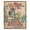 To My Niece I Love Believe In You Blankets Owl Gift From Uncle Black Plush Fleece Blanket