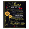 To My Niece I Love You Are My Sunshine Sunflower Blankets Gift From Aunt Black Fleece Blanket