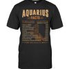 Aquarius Facts Servings Per Container Awesome Zodiac Sign Daily Value Birthday Gift T Shirt