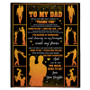 To My Dad Thank You I Love You Gift From Daughter Fathers Day Gift Black Fleece Blanket