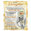 To My Daughter Never Forget How Much I Love You Elephant Sunflower Gift From Mom Fleece Blanket