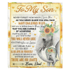 To My Son Never Forget How Much I Love You Elephant Sunflower Gift From Dad Fleece Blanket