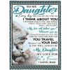 To My Daughter Dad Love You Forever Wolf White Fleece Sherpa Mink Blanket