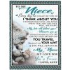 To My Niece Aunt Love You Forever Wolf White Fleece Sherpa Mink Blanket