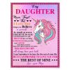 To My Daughter Never Forget That I Love Believe In You Braver Stronger Gift From Mom Unicorn Fleece Sherpa Mink Blanket