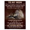 To My Mom Not Easy Raise Child I Love You Appreciated My Hero Wolf Mother's Day Gift From Son Fleece Sherpa Mink Blanket