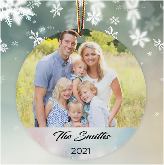 Personalized Custom Family Photo And Name Christmas Ornament Gift
