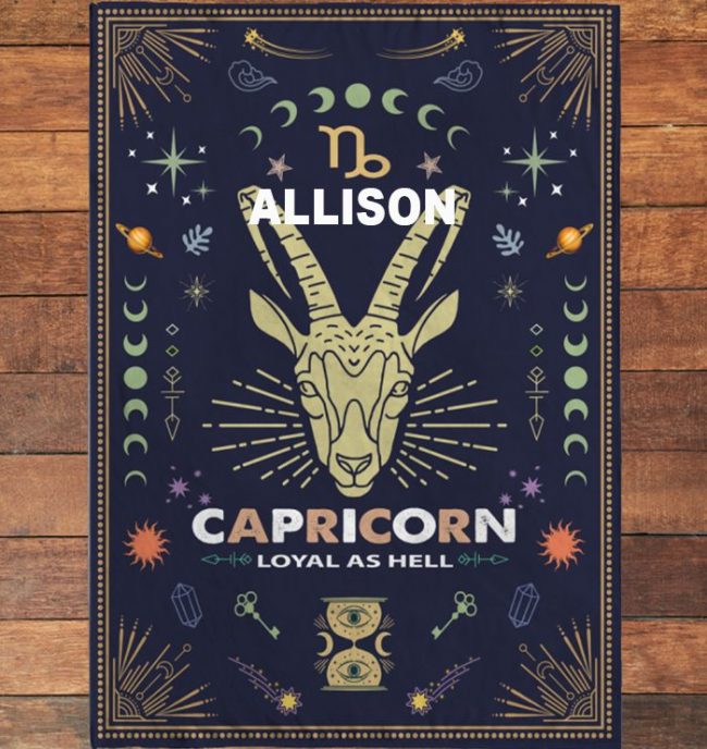 Personalized Custom Name Capricorn Zodiac Blanket Gift Ideas for Baby Horoscope Blanket