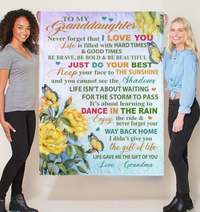 To My Granddaughter I Love You Gift Ideas From Grandma Blanket