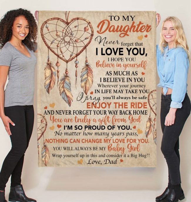 To My Daughter Dreamcatcher Dad Love You Gift Ideas Blanket
