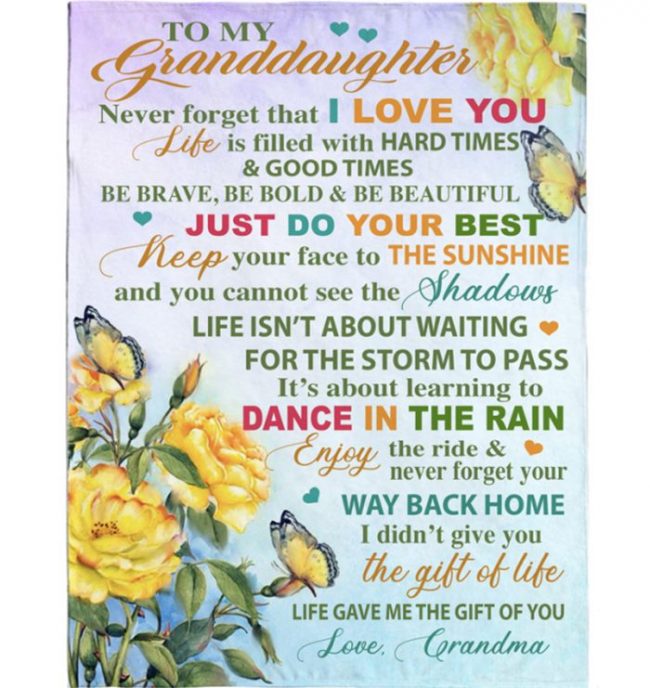 To My Granddaughter I Love You Gift Ideas From Grandma Blanket