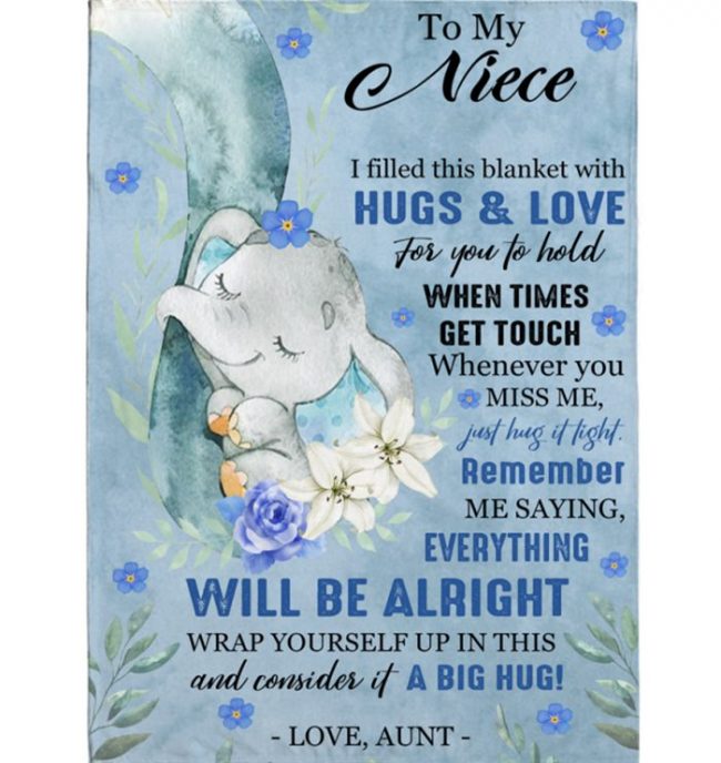 To My Niece Everything Will Be Alright Gift Ideas From Aunt Elephant Blanket