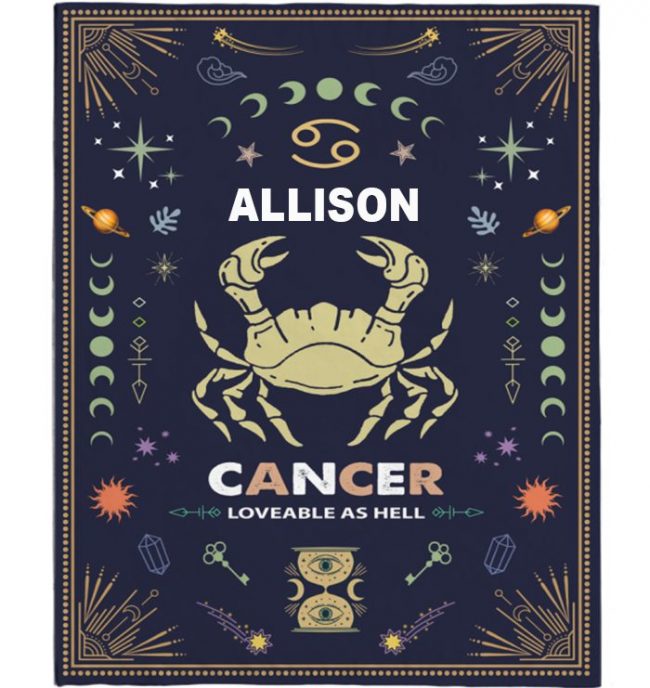 Personalized Custom Name Cancer Zodiac Blanket Gift Ideas for Baby Horoscope Blanket