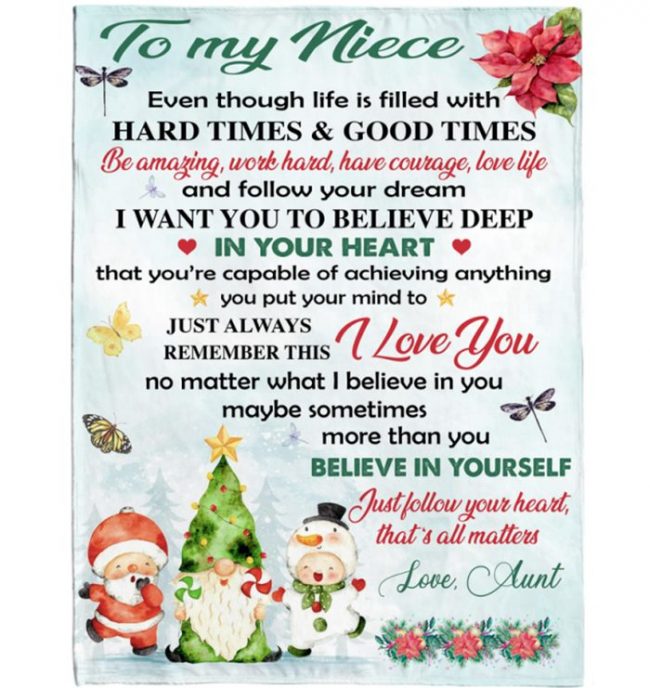 To My Niece Aunt Love You Christmas Xmas Gift Ideas Blanket