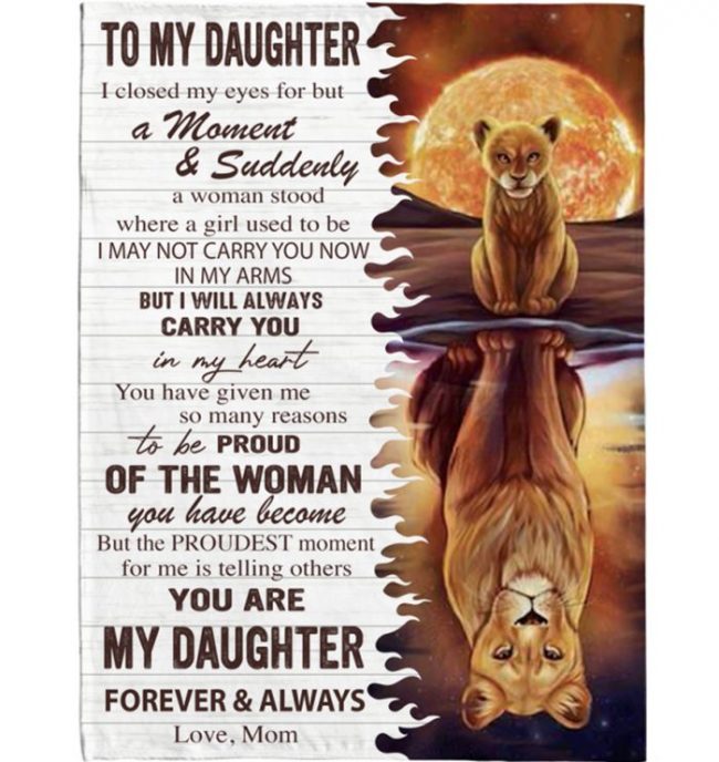 To My Daughter Mom Love You Proud You Lion Gift Ideas Blanket