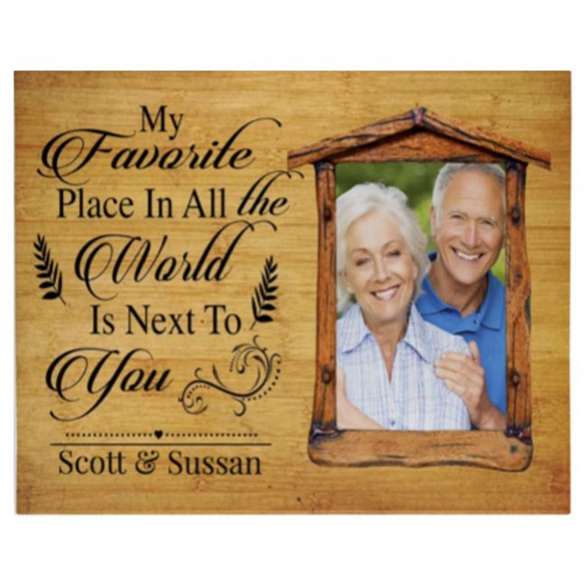 My Favorite Place All World Next To You Personalize Custom Name Photo Wedding Anniversary Valentine Day Gift Ideas Canvas For Husband Wife Him Her Couple