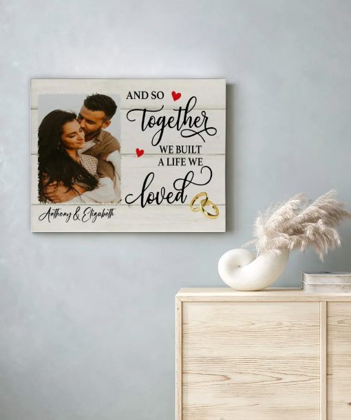 Personalized Custom Name Photo Together Love Wedding Anniversary Gift Ideas Canvas, Valentine Day Gift Canvas For Wife Husband Boyfriend Girlfriend Her Him 2023