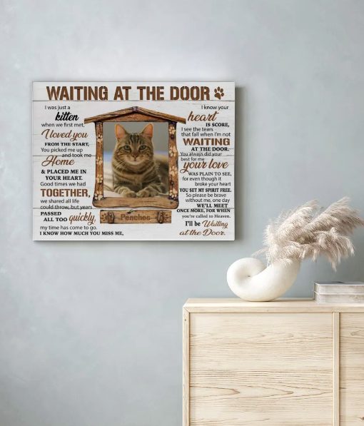 Pet Memorial Personalized Custom Name Photo Cat Kitten Lover Gift Ideas Canvas, Saying Loss To Cat Lover Canvas