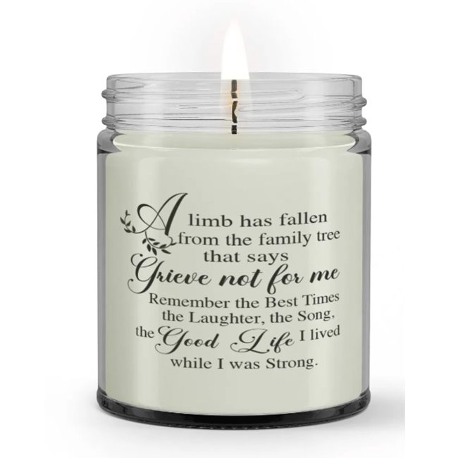 A Limb Has Fallen From The Family Tree Loss Sympathy Memorial Candle