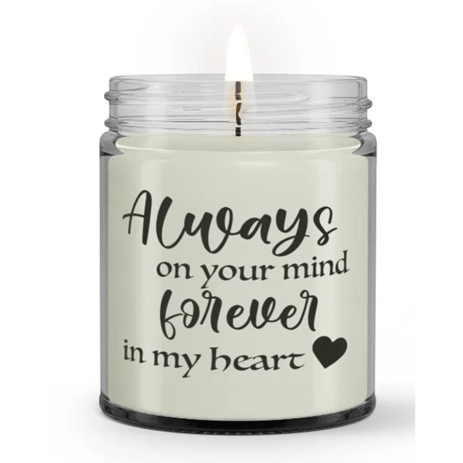 Always on My Mind Forever in My Heart Sympathy Memorial Candle