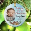 Personalized Custom Photo Name Baby First Christmas Gifts Ornament