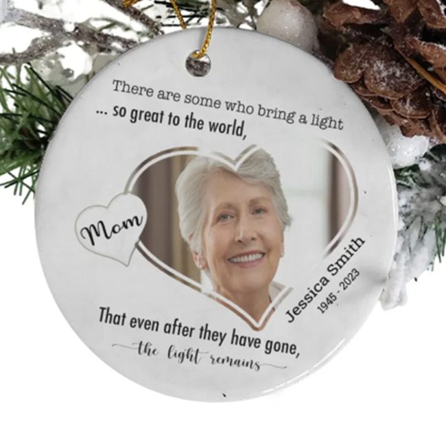 The Light Remain Personalized Custom Photo Name Loss Mom Grandma Memorial Gift Ornament
